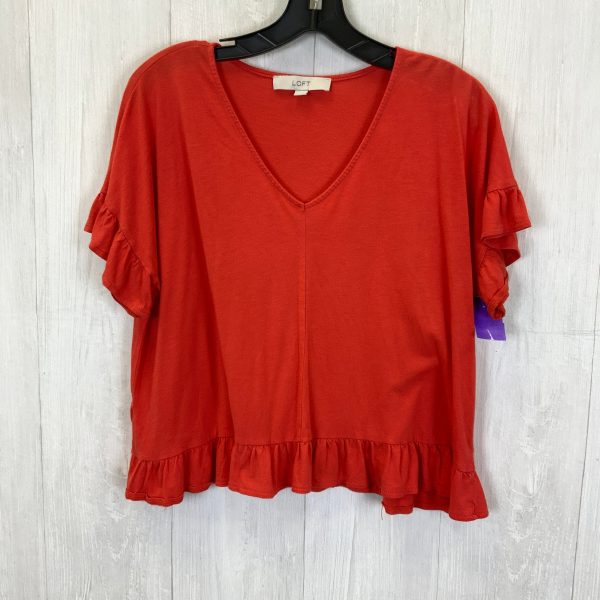 Orange Top Short Sleeve Basic Loft, Size M For Discount