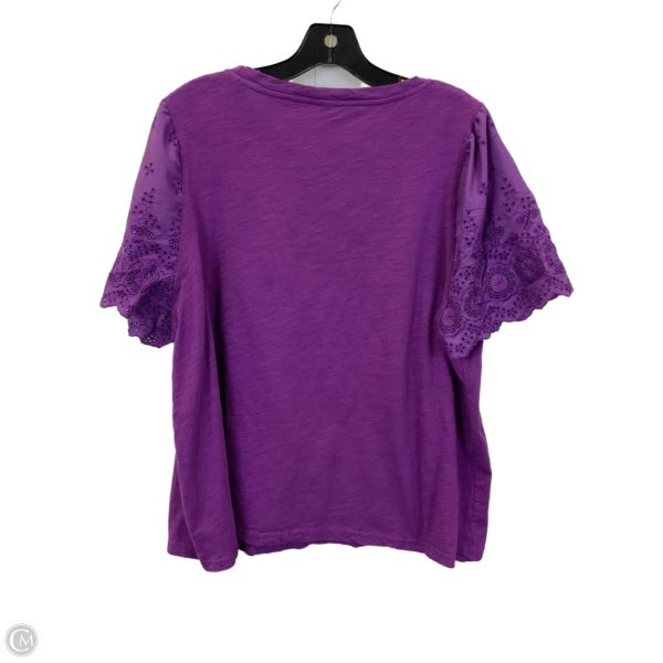 Top Short Sleeve By Shein In Purple, Size: 2x Online Hot Sale - Image 2