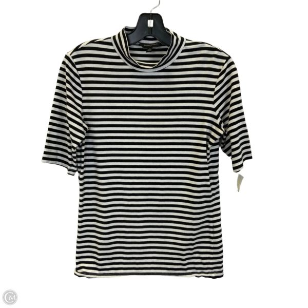 Top Short Sleeve Basic By Banana Republic In Black & White, Size: S For Cheap