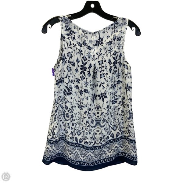 Top Sleeveless By Max Studio In Blue & White, Size: Xs Discount - Image 2