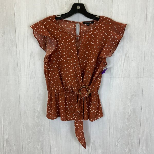 Brown & Cream Top Short Sleeve Papaya, Size M Cheap