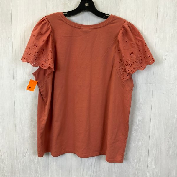 Top Short Sleeve By Ava & Viv In Peach, Size: 2x Sale - Image 2