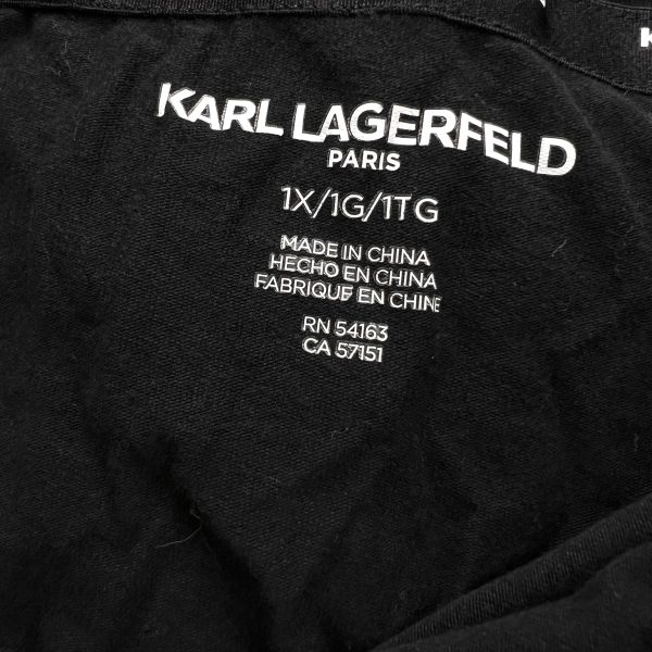 Black & White Top Short Sleeve Designer By Karl Lagerfeld, Size: 1x Online Sale - Image 3