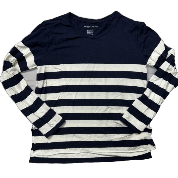 Top Long Sleeve By Majestic Filatures In Striped Pattern, Size: S Online