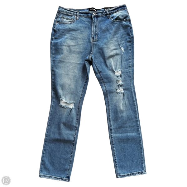 Jeans Straight By Fashion Nova In Blue Denim, Size: 16 Discount