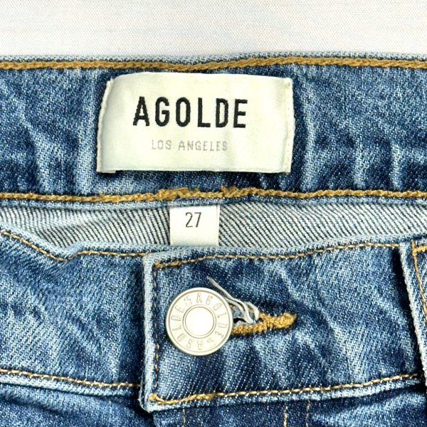 Jeans Straight By Agolde In Blue Denim, Size: 4 Sale - Image 3